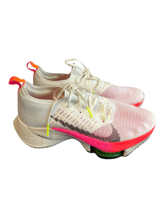 Nike Shoe Size 7 White, Pink & Multi Fabric Almond Toe lace up Low Top Shoes White, Pink & Multi / 7