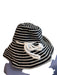 San Diego Hat Co. Black & White Polyester Striped Rope Detail Med Brim Hat Black & White / One Size