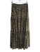 Veronica Beard Size 0 Green & Black 100% Silk Pleated Detail Zebra Print Skirt Green & Black / 0