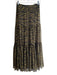 Veronica Beard Size 0 Green & Black 100% Silk Pleated Detail Zebra Print Skirt Green & Black / 0