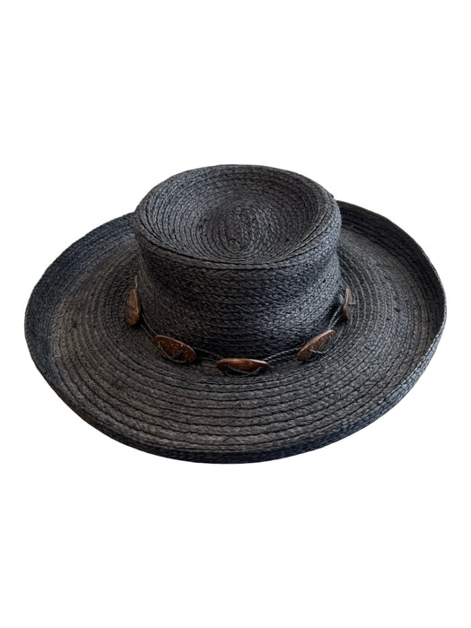 Scala Black Natural Fiber Medium Brim shell detail Soft Hat Black / One Size