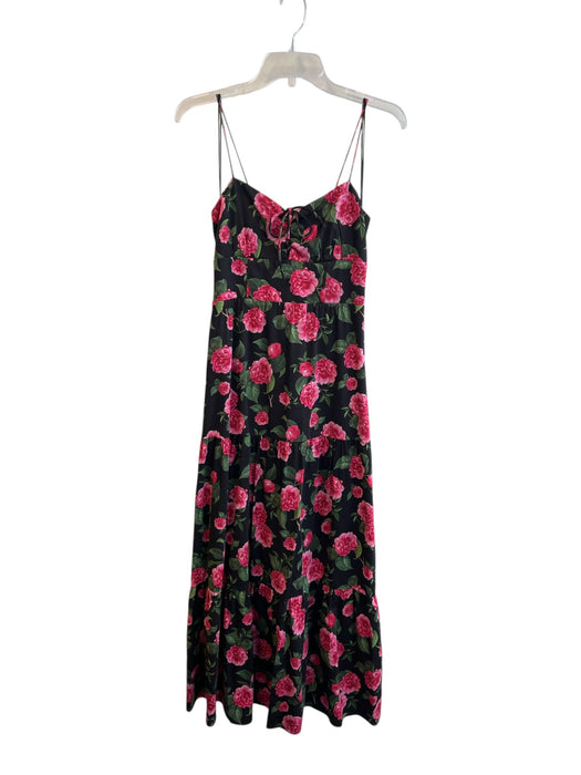 Alice & Olivia Size 2 Black, Pink & Green No Fabric Tag Stretch Back Dress Black, Pink & Green / 2