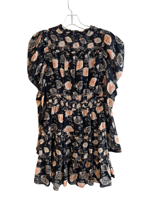 Ulla Johnson Size EST 2 Black & Multi No Fabric Tag Abstract Floral Lined Dress Black & Multi / EST 2
