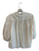Frame Size XS White Rayon Eyelet Half Puff Sleeve Round split neck Top White / XS
