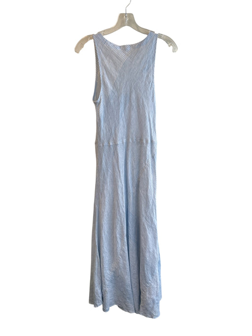 CP Shades Size XS Blue & White Linen Sleeveless Stripes Scoop Neck Maxi Dress Blue & White / XS