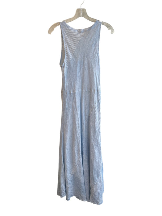 CP Shades Size XS Blue & White Linen Sleeveless Stripes Scoop Neck Maxi Dress Blue & White / XS