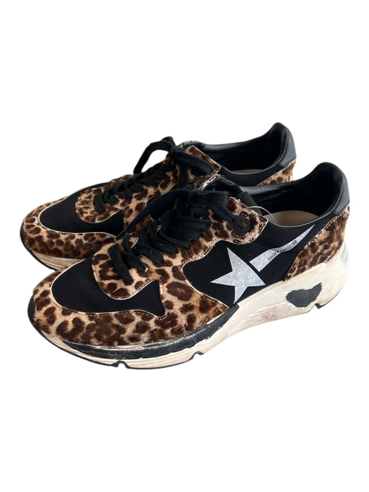 Golden Goose Shoe Size Est 7 Brown & Black Manmade Material Faux Fur Shoes Brown & Black / Est 7