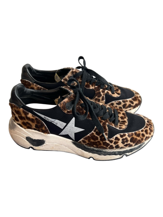 Golden Goose Shoe Size Est 7 Brown & Black Manmade Material Faux Fur Shoes Brown & Black / Est 7