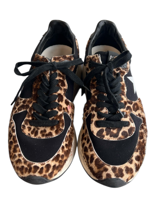 Golden Goose Shoe Size Est 7 Brown & Black Manmade Material Faux Fur Shoes Brown & Black / Est 7