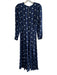 Reformation Size 2 Blue Viscose Long Sleeve Shapes Round Neck Dress Blue / 2
