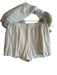Z Supply Size M Off White Rayon Short Sleeve Elastic Waist Button Down Short Set Off White / M