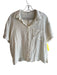 Z Supply Size M Off White Rayon Short Sleeve Elastic Waist Button Down Short Set Off White / M