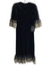 Pomander Place Size XS Black & Gold Polyester Round Neck Trim Detail Dress Black & Gold / XS
