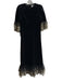 Pomander Place Size XS Black & Gold Polyester Round Neck Trim Detail Dress Black & Gold / XS