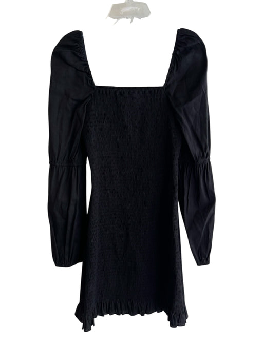 Gianni Bini Size S Black Linen & Rayon Long Sleeve Off the Shoulder Dress Black / S