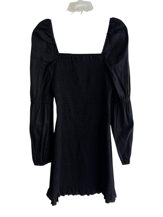 Gianni Bini Size S Black Linen & Rayon Long Sleeve Off the Shoulder Dress Black / S