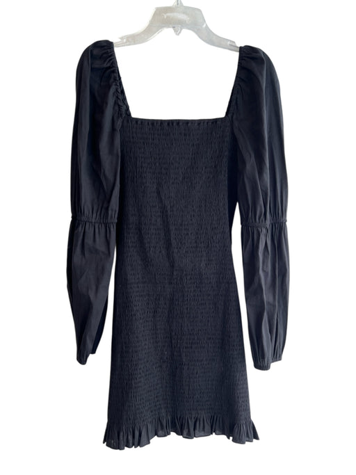Gianni Bini Size S Black Linen & Rayon Long Sleeve Off the Shoulder Dress Black / S