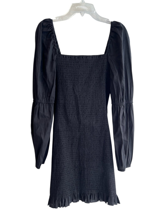 Gianni Bini Size S Black Linen & Rayon Long Sleeve Off the Shoulder Dress Black / S
