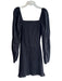 Gianni Bini Size S Black Linen & Rayon Long Sleeve Off the Shoulder Dress Black / S