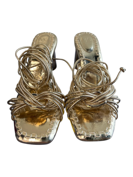 Antonio Melani Shoe Size 8 Gold Manmade Material open toe Lace Up Shoes Gold / 8