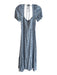 Reformation Size 4 Blue & White Viscose & Rayon Off Shoulder Floral Print Dress Blue & White / 4