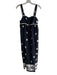 Zara Size S Black Cotton Sleeveless Flower Detail Square Neck Side Zip Dress Black / S