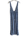 L Space Size S Blue & White Rayon Sleeveless Striped V Neck & Back Dress Blue & White / S