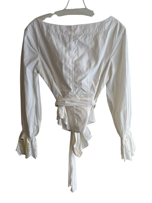 Rebecca Taylor Size 0 White 100% Cotton Long Sleeve Off the Shoulder Top White / 0
