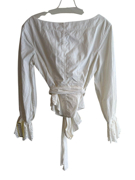 Rebecca Taylor Size 0 White 100% Cotton Long Sleeve Off the Shoulder Top White / 0