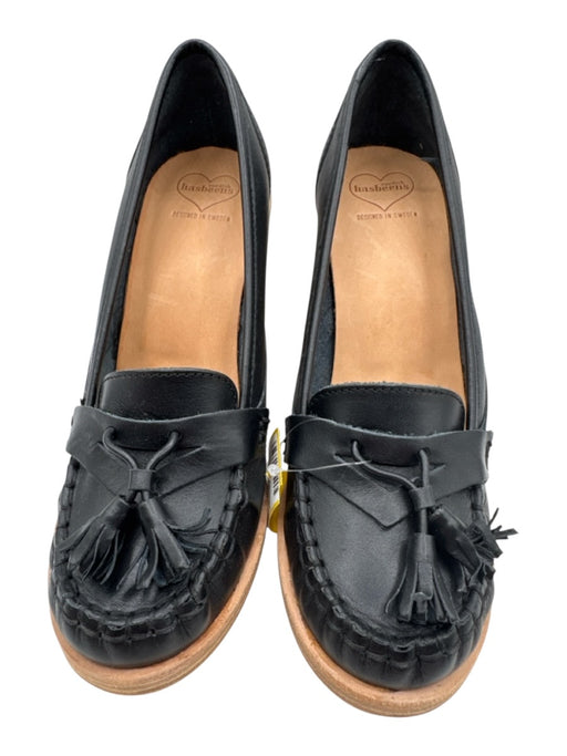 Hasbeens Shoe Size 37 Black & Tan Leather Stacked Heel Loafer Tassel Pumps Black & Tan / 37