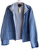 Nina Mclemore Size 12 Blue & White Cotton All Over Print Long Sleeve Jacket Blue & White / 12