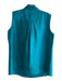 Oscar de la Renta Size 12 Teal Silk High Neck Sleeveless Neck Tie Top Teal / 12