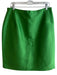 Oscar de la Renta Size 14 Green Cotton & Silk Back Zip Pencil Skirt Skirt Green / 14
