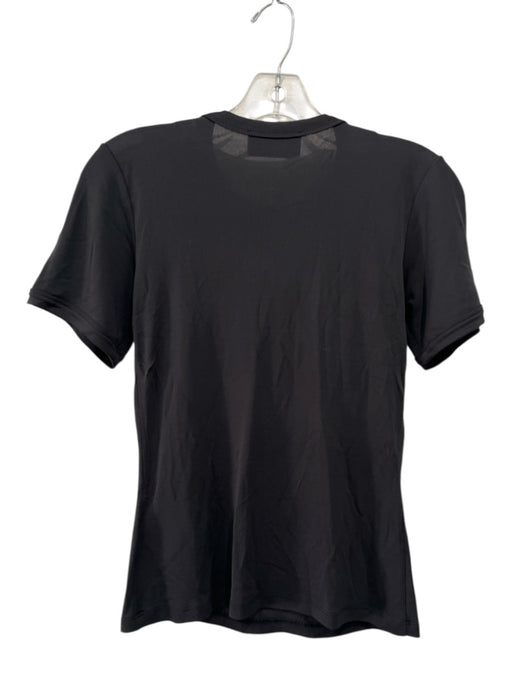 16ARLINGTON Size 6 Black Viscose Short Sleeve neck tie T Shirt Top Black / 6