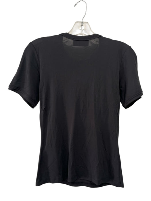 16ARLINGTON Size 6 Black Viscose Short Sleeve neck tie T Shirt Top Black / 6