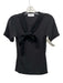 16ARLINGTON Size 6 Black Viscose Short Sleeve neck tie T Shirt Top Black / 6