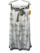 Amiani Size Large White, Blue & Brown Viscose Blend Deep V Palm Trees Pant Set White, Blue & Brown / Large
