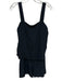 Theory Size 4 Black Silk Shoulder Straps Fold Over Pockets Romper Black / 4