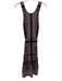 Sea New York Size 2 Burgundy, Black & Cream Silk Sleeveless Ladder Lace Dress Burgundy, Black & Cream / 2