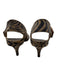 Pedro Garcia Shoe Size 38 Tan & black Suede Round Toe Zebra Kitten Heel Sandals Tan & black / 38