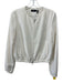 Theory Size 2 Off White Triacetate Zip Front Pockets Elastic Waist Jacket Off White / 2