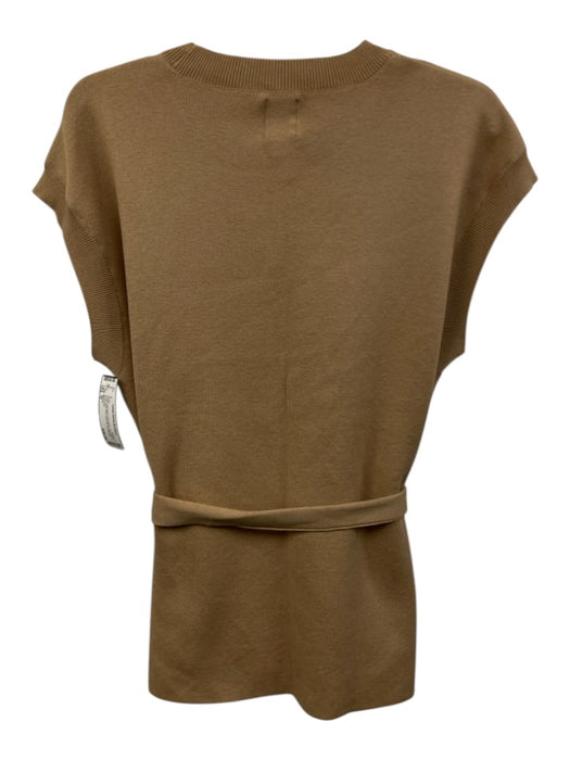 Maeve Size M Brown Viscose & Polyester Cap Sleeve Crew Neck Knit Sash Inc Dress Brown / M