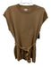 Maeve Size M Brown Viscose & Polyester Cap Sleeve Crew Neck Knit Sash Inc Dress Brown / M