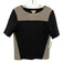 Helmut Lang Size S Black & Gray Wool & Polyamide Short Sleeve Color Block Top Black & Gray / S