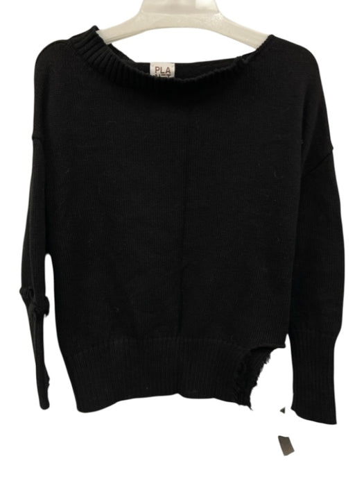 Planet by Lauren G Size One Size Black Cotton Long Sleeve Knit Wide Neck Sweater Black / One Size