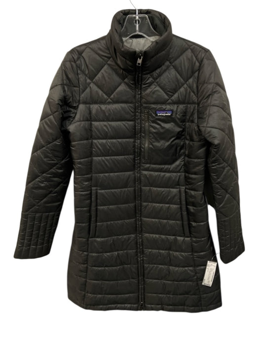 Patagonia Size S Dark Gray Nylon Long Sleeve Quilted Knee Length Zip Up Jacket Dark Gray / S
