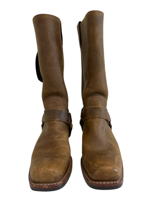 Frye Shoe Size 7.5 Brown Leather Square Toe Half Calf Buckle Boots Brown / 7.5