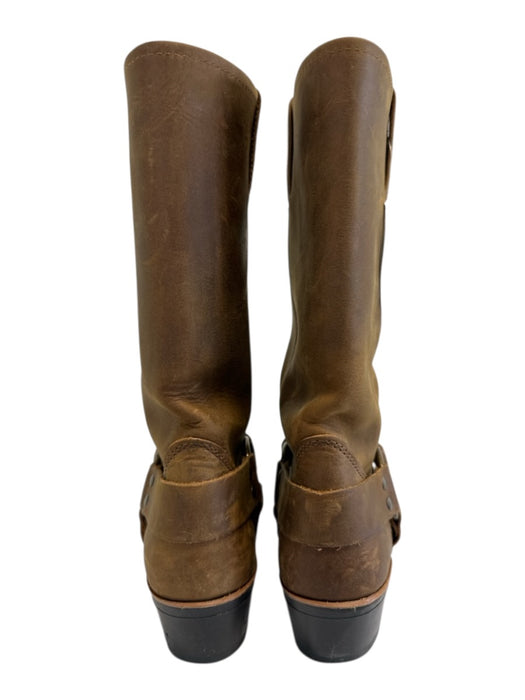 Frye Shoe Size 7.5 Brown Leather Square Toe Half Calf Buckle Boots Brown / 7.5