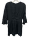 Club Monaco Size 4 Black Viscose 3/4 Sleeve V Neck Darted Back Zip Romper Black / 4