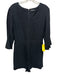 Club Monaco Size 4 Black Viscose 3/4 Sleeve V Neck Darted Back Zip Romper Black / 4